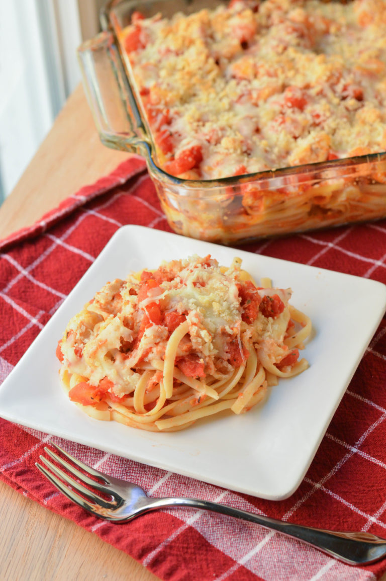 Chicken Parmesan Pasta Bake